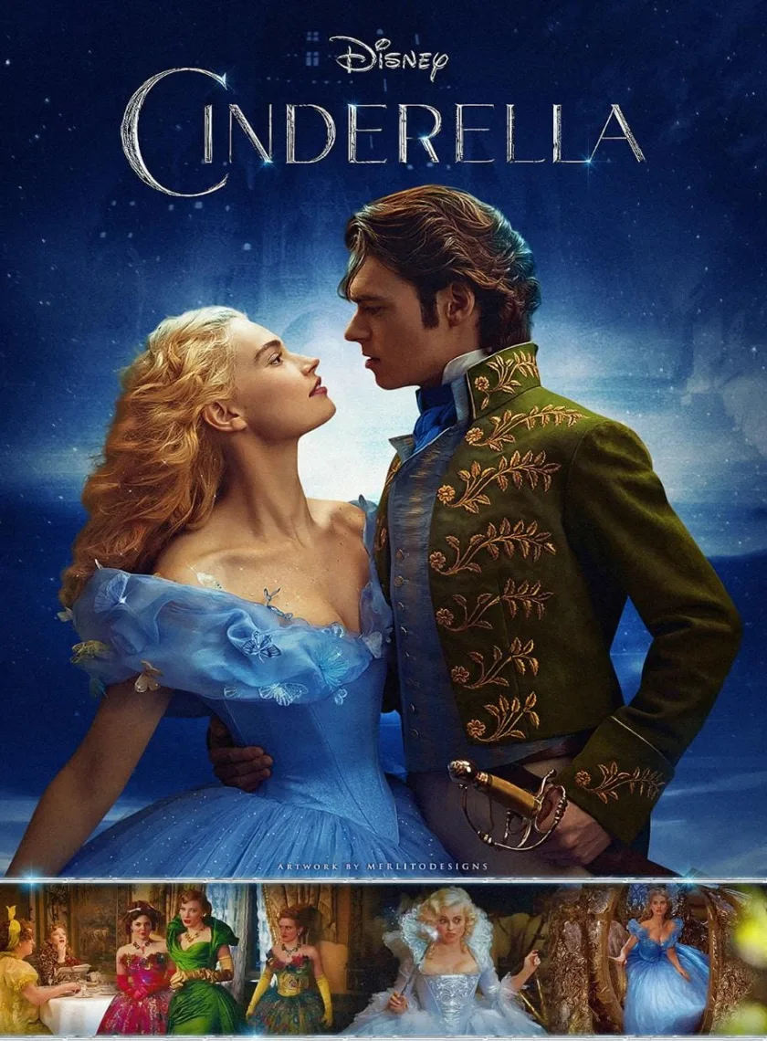 Cinderella (2015) Dual Audio {Hindi + English}  Full Movie Bluray ESub poster