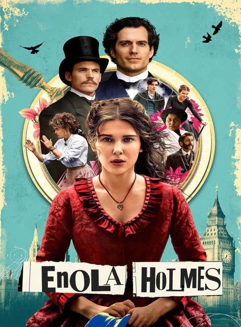 Enola Holmes (2020) (Hindi + English) Dual Audio Hollywood Movie HD ESub poster