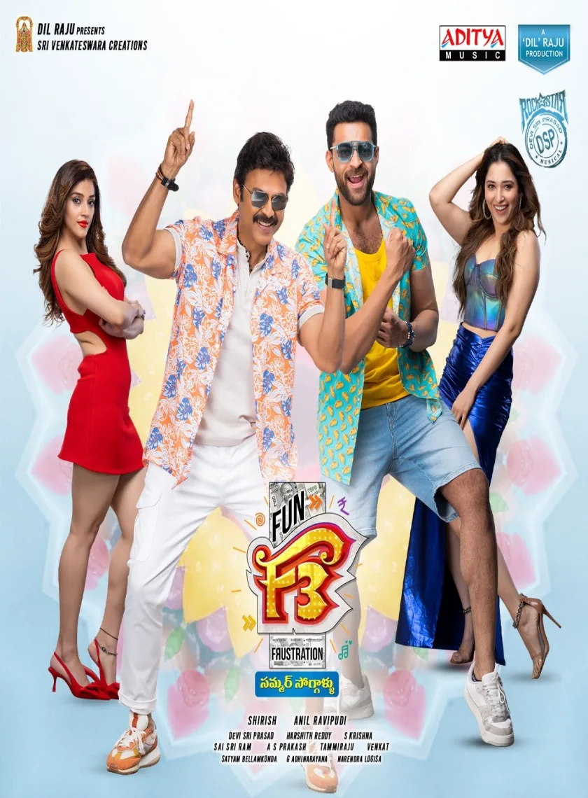F3 Fun and Frustration (2023) South (Hindi + Telugu) Dual Audio Full Movie HD ESub poster