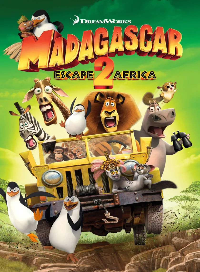 Madagascar 2 - Escape 2 Africa (2008) (Hindi + English) Dual Audio Animated Movie BluRay HD ESub poster