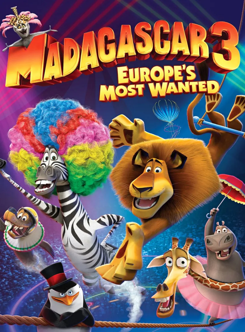 Madagascar 3 - Europes Most Wanted (2012) (Hindi + English) Dual Audio Animated Movie BluRay HD ESub poster