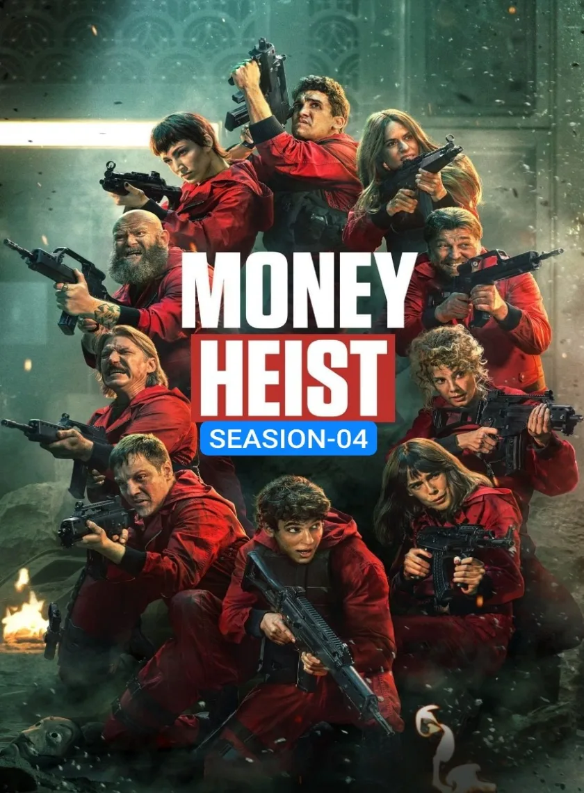 Money Heist S04 (2020) {Hindi + English} Dual Audio Completed Web Series HEVC ESub poster