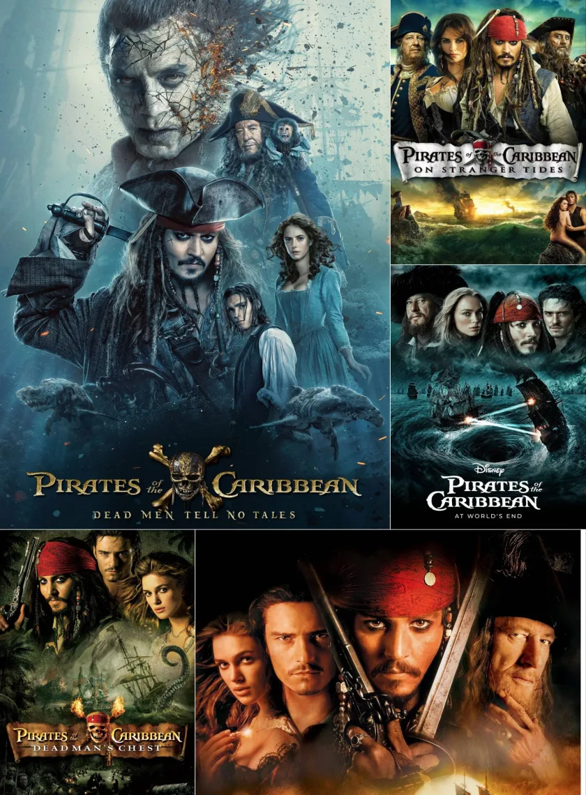 Pirates Of The Caribbean (2003-2017) {Hindi + English} Dual Audio Movies Collection 480p 720p 1080p 2160p(4k) BluRay HD ESub poster