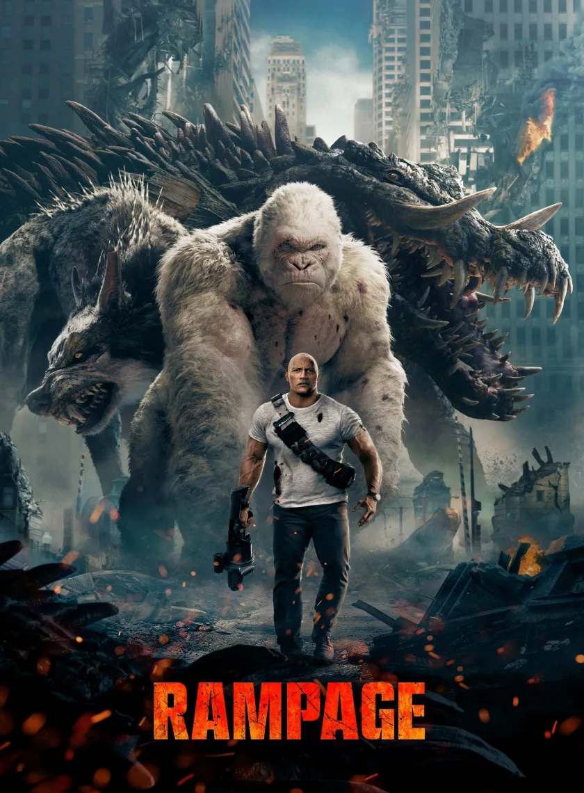 Rampage (2018) (Hindi + English) Dual Audio Hollywood Movie BluRay HD ESub poster