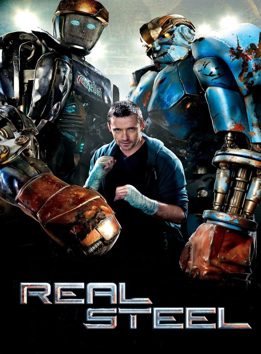 Real Steel (2011) (Hindi + English) Dual Audio Hollywood Movie BluRay HD ESub poster
