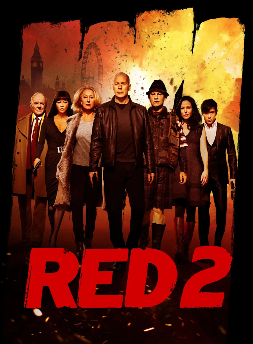 Red 2 (2013) (Hindi + English) Dual Audio Hollywood Movie BluRay HD ESub poster