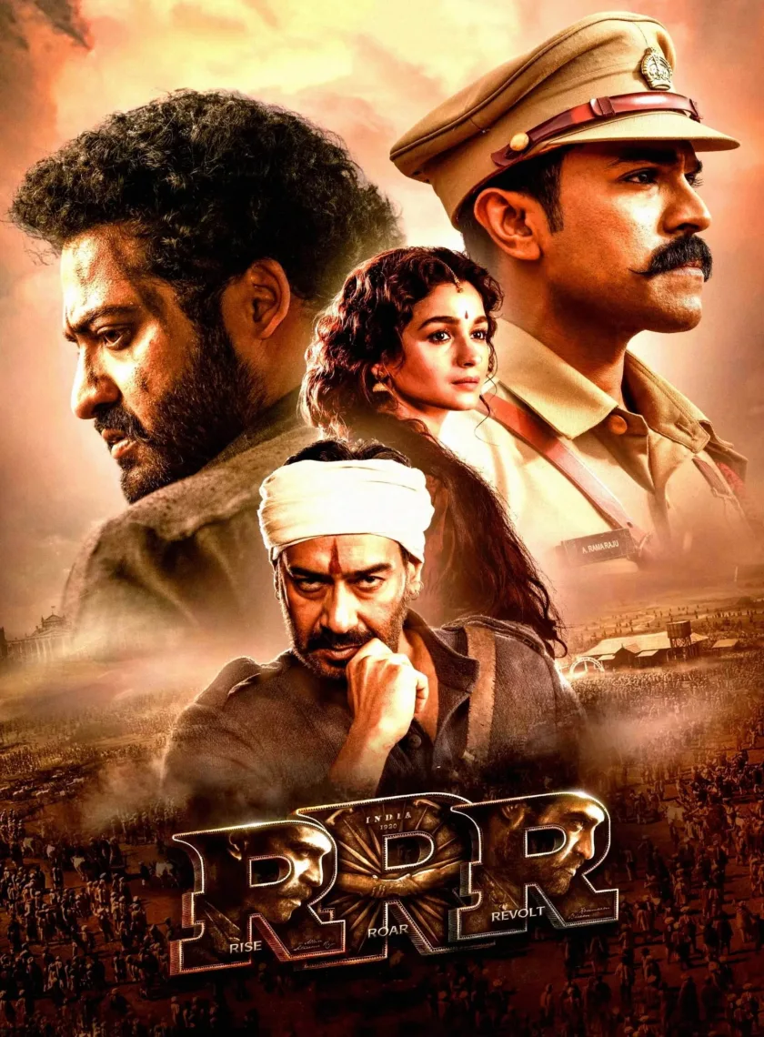 RRR (2022) (Hindi + English) Dual Audio UnCut South BluRay Movie HD ESub poster