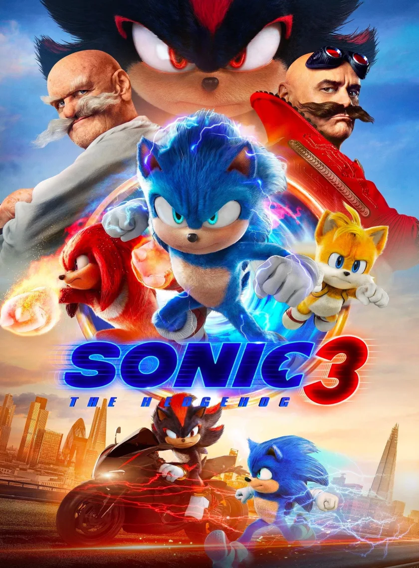 Sonic the Hedgehog 3 (2024) (Hindi + English) Dual Audio Hollywood Movie HD ESub poster